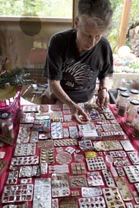 Carolyn  Lunt working in her studio